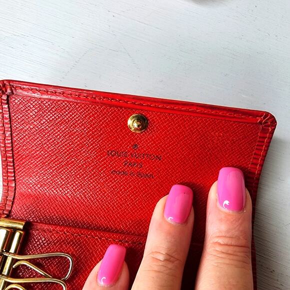 Louis Vuitton Red Epi Leather Four Key Holder with Certificate of Authenticity - Picture 9 of 9